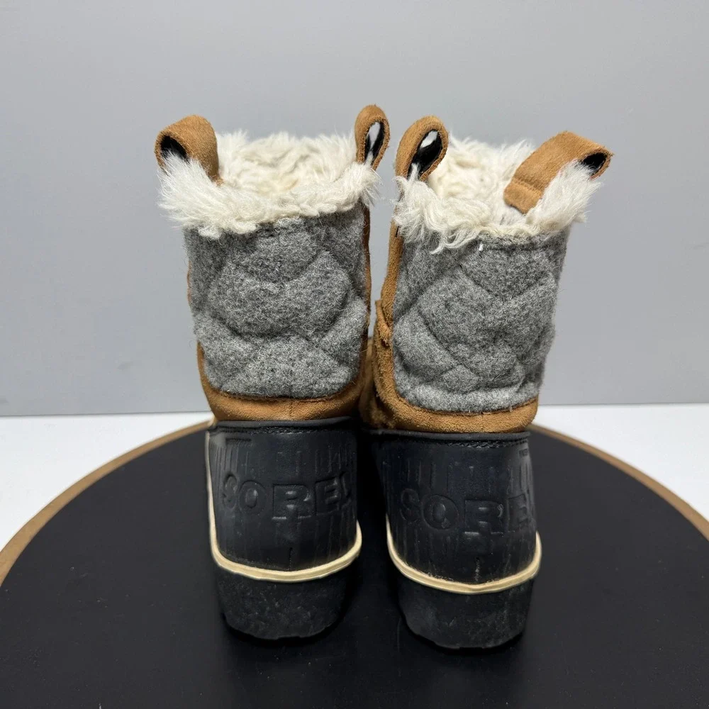 Sorel Tivoli III High Winter Boots Women Size 7 Waterproof Suede Brown Insulated
